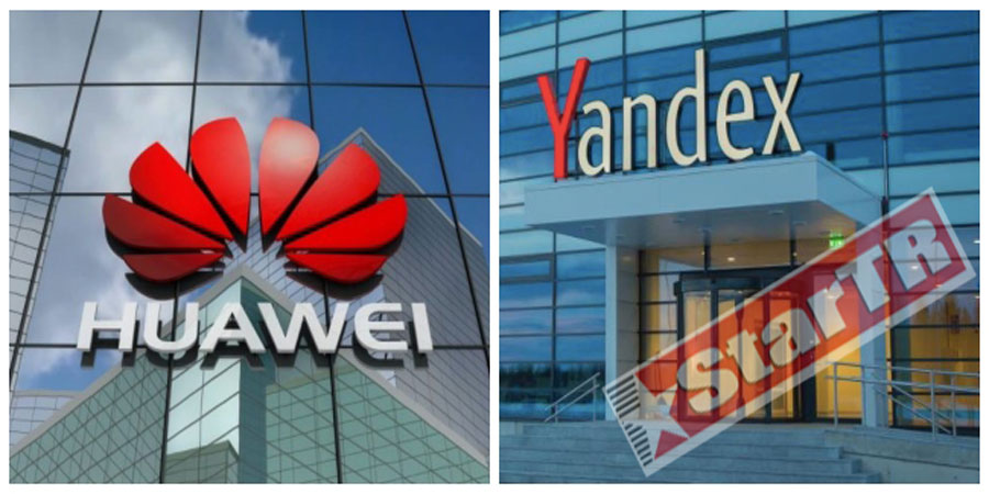 Huawei internet tarayıcısında ve ana ekranda yer alan arama çubuğunda varsayılan arama motoru Yandex olarak geliyor